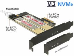 Delock PCI Express x4 Card > 1x internal M. 2 Key B + 1x internal NVMe M. 2 Key M Low Profile Form Factor (89630)