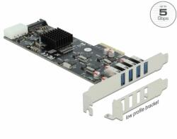 Delock PCI Express x4 Card to 4x external USB 3.2 Quad Channel Low Profile Form Factor (89008)