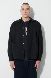 Universal Works pamut ing Travail Overshirt férfi, galléros, fekete, relaxed, 29905 - fekete XL