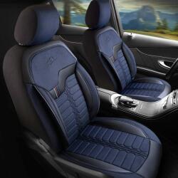 Panda Set Huse Scaune Auto pentru Mazda CX-3 - Panda Londra, cu fermoare pentru bancheta rabatabila, albastru - negru , 11 piese