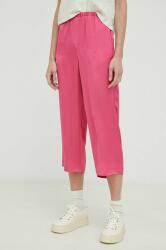 American Vintage nadrág női, rózsaszín, magas derekú egyenes - rózsaszín M