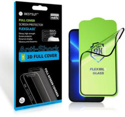 BestSuit Samsung Galaxy A15 4G / A15 5G üvegfólia, tempered glass, nano, flexibilis, hibrid, edzett, full glue, 3D, fekete keretes, Bestsuit