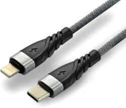 everActive Iphone Lightning töltő- és adatkábel USB-C - i16P 1m (20W PD Quick Charging, szövet) - szürke (EA-CBB-1CIG)