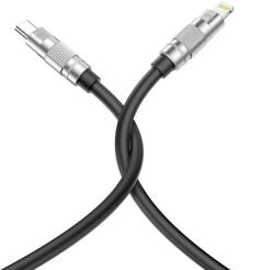 XO NB-Q228A USB-C-Lightning kábel, 27W, 1.2m, fekete