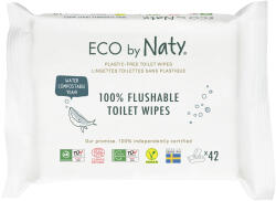 ECO by Naty ÖKO illatmentes nedves törlőkendő, öblíthető és WC-papír funkcióval (42 db)