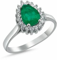 BeSpecial Inel argint cu zirconiu picatura verde (ITU0590_169)