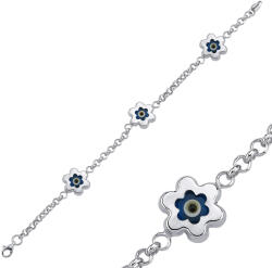 BeSpecial Bratara argint cu flori de iasomie si ochi de deochi (BTU0353)