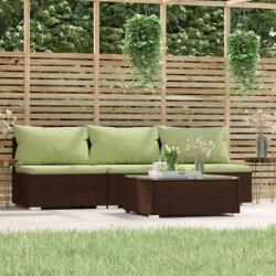 vidaXL Set mobilier de grădină cu perne, 4 piese, maro, poliratan (317562) - comfy
