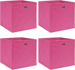 vidaXL Cutii depozitare, 4 buc. , roz, 32x32x32 cm, textil (288345)