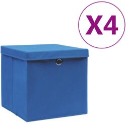 vidaXL Cutii depozitare cu capac, 4 buc. , albastru, 28x28x28 cm (325196) - comfy