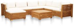 vidaXL Set mobilier grădină cu perne, 8 piese, alb crem, lemn acacia (46680)