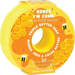 BOMB Cosmetics Sapun exfoliant cu burete Honey I'm Comb Donut Body Bufffer, Bomb Cosmetics, 200 g