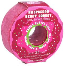 BOMB Cosmetics Sapun exfoliant cu burete Raspberry Beret Donut Body Buffer, Bomb Cosmetics, 200 g