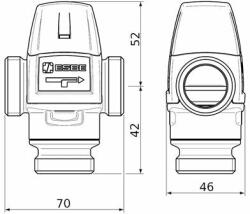 ESBE VTA322 35-60C 20-1, 6 KM 1" termosztatikus keverőszelep (31101000) (31101000)