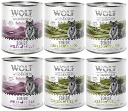 Wolf of Wilderness Wolf of Wilderness Senior Pachet mixt - Green Fields & Wild Hills 6 x 800 g: 4xMiel pui, 2xRață vițel