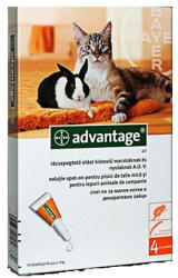 Bayer Advantage Pisica/Iepure 40 0-4 Kg, Cutie cu 4 Pipete