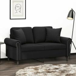 vidaXL 2 személyes fekete bársony kanapé díszpárnákkal 120 cm (3200940) - pepita