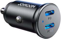 JOYROOM Incarcator Auto 2x USB-C, 30W, 3A, JoyRoom (JR-CCN06), Black