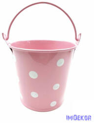  Kicsi pöttyös bádog vödör - Rózsaszín