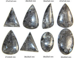  Cabochon Larvikit Mineral Natural - Oval - Picatura - Triunghi - Neregulat - 36-50x23-35x5-6 mm - 1 Buc