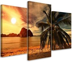 Gario Vászonkép Trópusi strand - 3 részes Méret: 60 x 40 cm