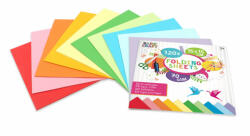 Színes papírok, origami hajtogató lapok 15x15cm, 70g, 10 szín, 120 lap/cs (RMS-CR0003) - officetrade