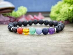 R. M. ékszer Csakra láva köves ásvány karkötő (5274-RM-21)