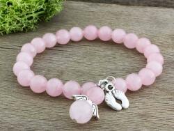 R. M. ékszer Angyal babaváró rózsakvarc ásvány karkötő (8160-RM-21)