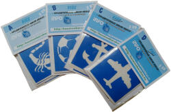  Fiús - csillámtetoválás SABLON készlet - 4 variáció (A-B-C-D) x 5 darab sablon