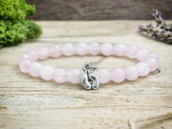 R. M. ékszer Babaváró tappancsos rózsakvarc ásvány karkötő (7100-RM-15)