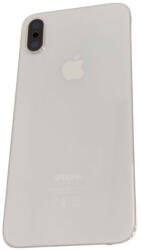 iPhone XS (5.8") készülék hátlap, kamera lencsével / sim tálcával, akkufedél, ezüst, AAA+ minőségű