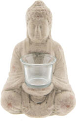 Clayre & Eef Set 2 suporturi lumanari ceramica bej Buddha 13x11x21 cm (6TE0212)