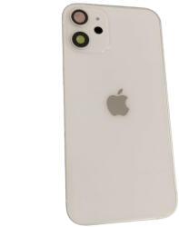 iPhone 12 Mini (5.4") készülék hátlap, kamera lencsével / sim tálcával, akkufedél, fehér, AAA+ minőségű