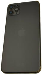 iPhone 11 Pro Max (6.5") készülék hátlap, kamera lencsével / sim tálcával, akkufedél, szürke, AAA+ minőségű