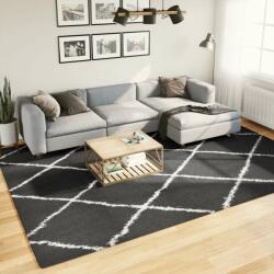 vidaXL fekete és krém hosszú szálú bozontos modern szőnyeg 240 x 340cm (375417) - pepita