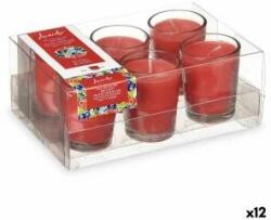 Acorde Set de Lumânări Parfumate 16 x 6, 5 x 11 cm (12 Unități) Pahar Fructe Roșii