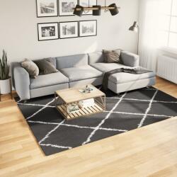 vidaXL PAMPLONA fekete és krém bolyhos modern szőnyeg 200 x 280 cm (375415)