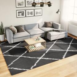vidaXL fekete és krém hosszú szálú bozontos modern szőnyeg 240 x 340cm (375417) - vidaxl