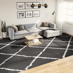 vidaXL PAMPLONA fekete és krém bolyhos modern szőnyeg 300 x 400 cm (375418)