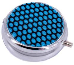 Angelo kör alakú színes zsebhamutál - króm, kék pöttyös (A-400802-8)