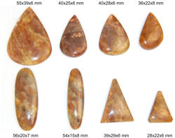  Cabochon Piatra Soarelui Naturala - Picatura - Oval - Triunghi - 28-56x15-39x6-8 mm - 1 Buc
