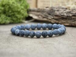 R. M. ékszer Fekete achát ásvány karkötő (2686-HDI-17)