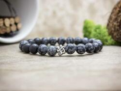 R. M. ékszer Hópehely-obszidián végtelen fonat ásvány karkötő (5170-RM-17)