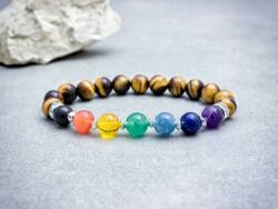 R. M. ékszer Fenséges tigrisszem csakra ásvány karkötő (2013-RM-17)