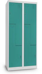 Rauman Fém szekrény Z, 80 x 50 x 180 cm, hengerzár, zöld - RAL 6033