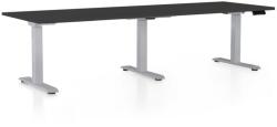 Rauman OfficeTech Long állítható magasságú asztal, 240 x 80 cm, szürke alap, fekete