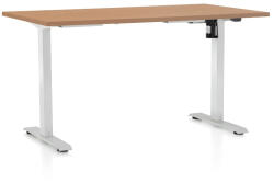 Rauman OfficeTech A állítható magasságú asztal, 140 x 80 cm, fehér alap, bükkfa