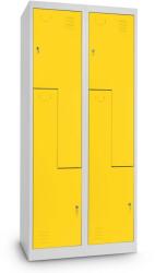 Rauman Fém szekrény Z, 80 x 50 x 180 cm, hengerzár, sárga - RAL 1023