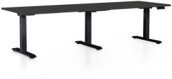 Rauman OfficeTech Long állítható magasságú asztal, 240 x 80 cm, fekete alap, fekete