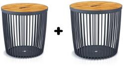 Prosperplast 2 db univerzális kosár készlet bambusz tetővel, 25 + 35 l, természetes fa / antracit